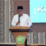 Seno Aji dalam sambutannya di Musyawarah Kerja Nasional (Mukernas) Fornassosmas BEM Se-Indonesia XI di Universitas Mulawarman, Jumat (27/6/2025). Foto: IG @pemprov_kaltim